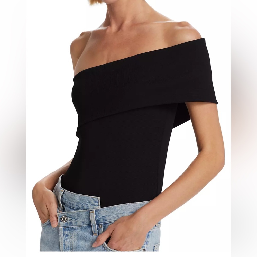 Agolde Bree banded bodysuit in black
